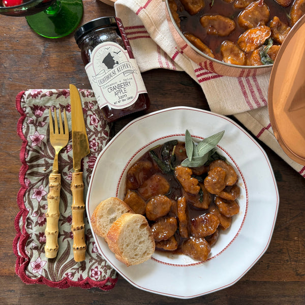 Pumpkin Pasta with Cranberry Brown Butter Sage Sauce